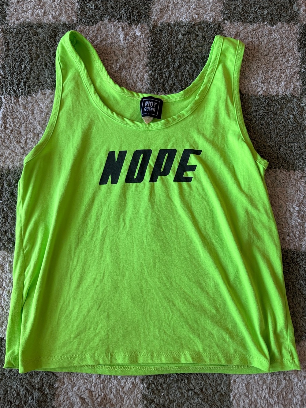 Neon Green 'NOPE' Graphic Tank